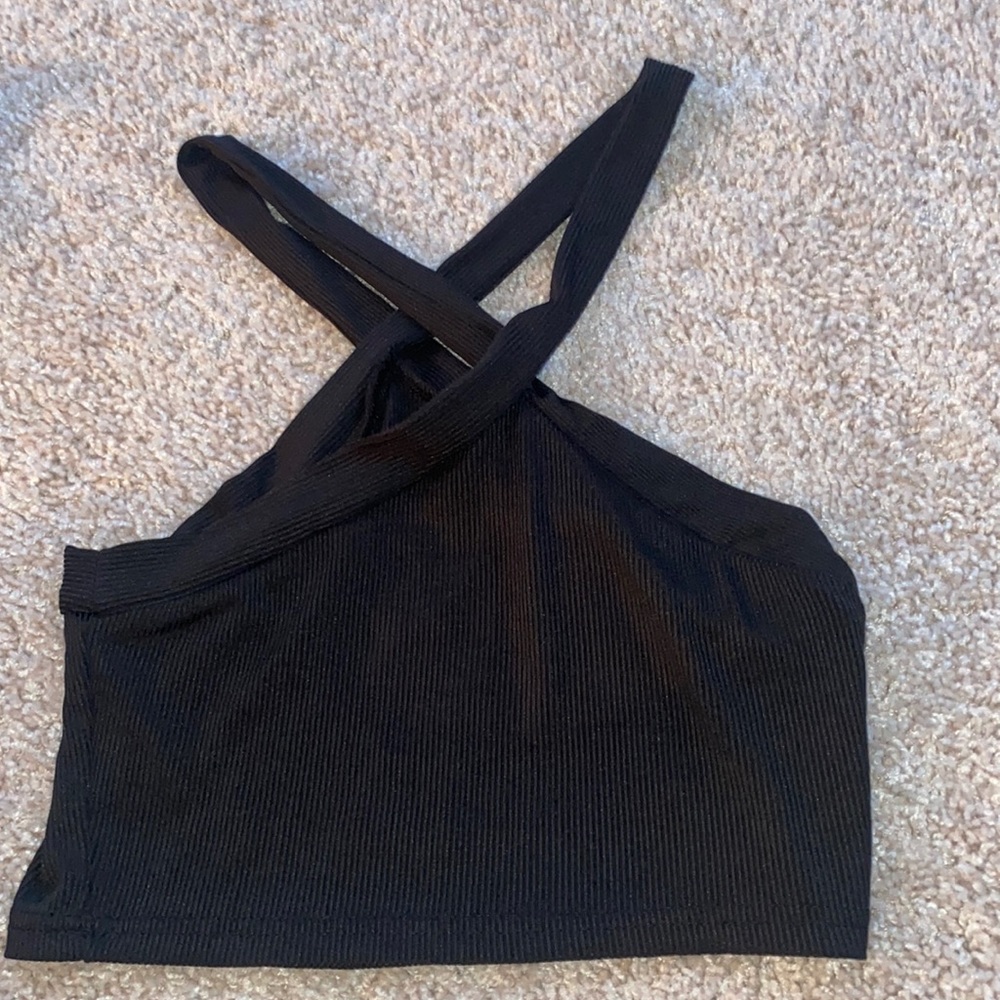 Crisscross black shirt